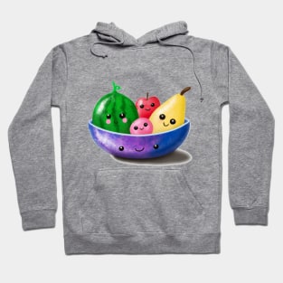 Cute bowl of happy fruits Hoodie